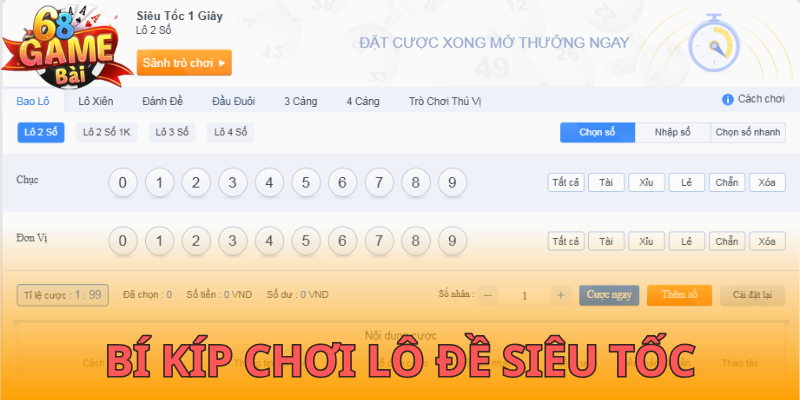 Thủ thuật ăn cược hiệu quả trong lô đề siêu tốc 68gamebai