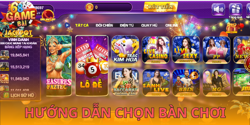 Chọn bàn đặt cược